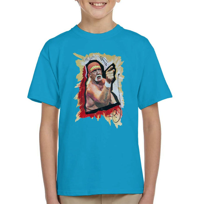 Sidney Maurer Original Portrait Of Hulk Hogan Kids T-Shirt - Kids Boys T-Shirt