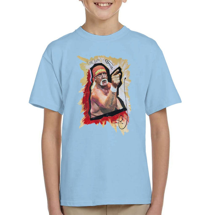 Sidney Maurer Original Portrait Of Hulk Hogan Kids T-Shirt - Kids Boys T-Shirt