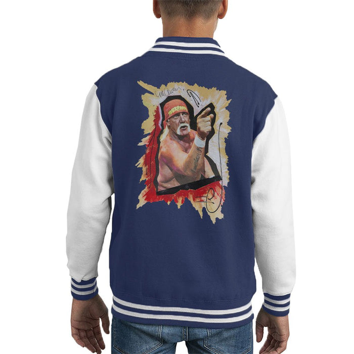 Sidney Maurer Original Portrait Of Hulk Hogan Kids Varsity Jacket - Kids Boys Varsity Jacket