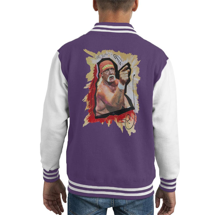 Sidney Maurer Original Portrait Of Hulk Hogan Kids Varsity Jacket - Kids Boys Varsity Jacket