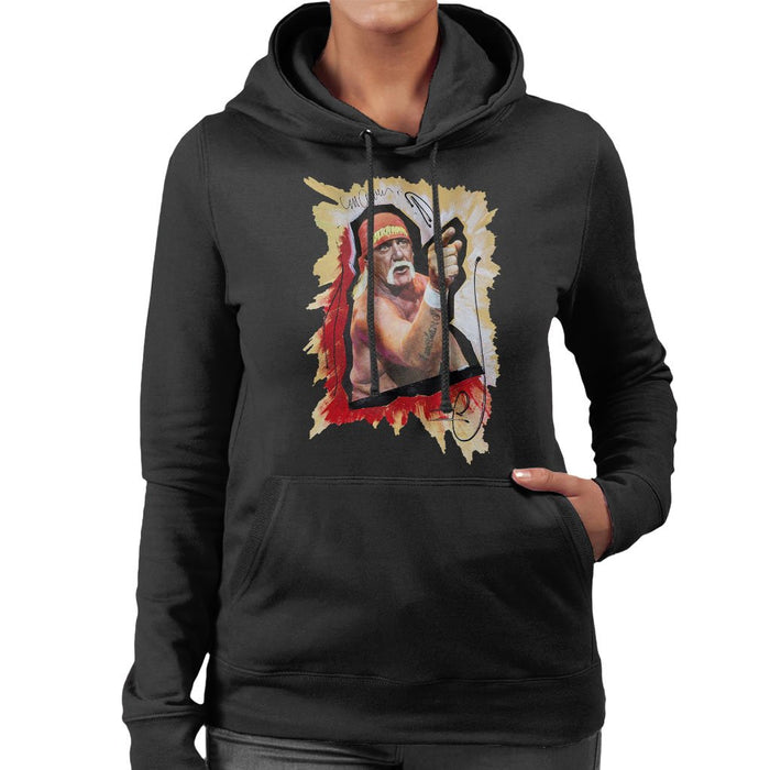 Sidney Maurer Original Portrait Of Hulk Hogan Womens Hooded Sweatshirt - Womens Hooded Sweatshirt