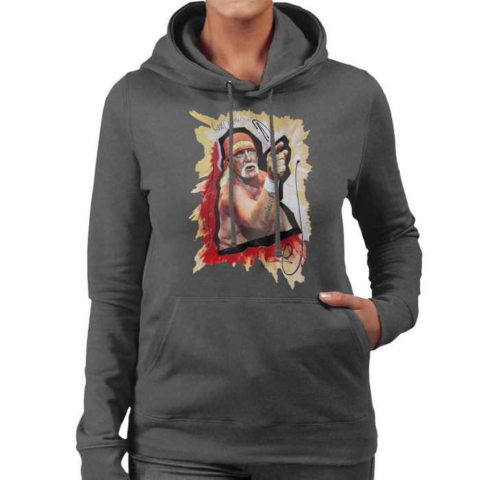 Sidney Maurer Original Portrait Of Hulk Hogan Womens Hooded Sweatshirt - Womens Hooded Sweatshirt