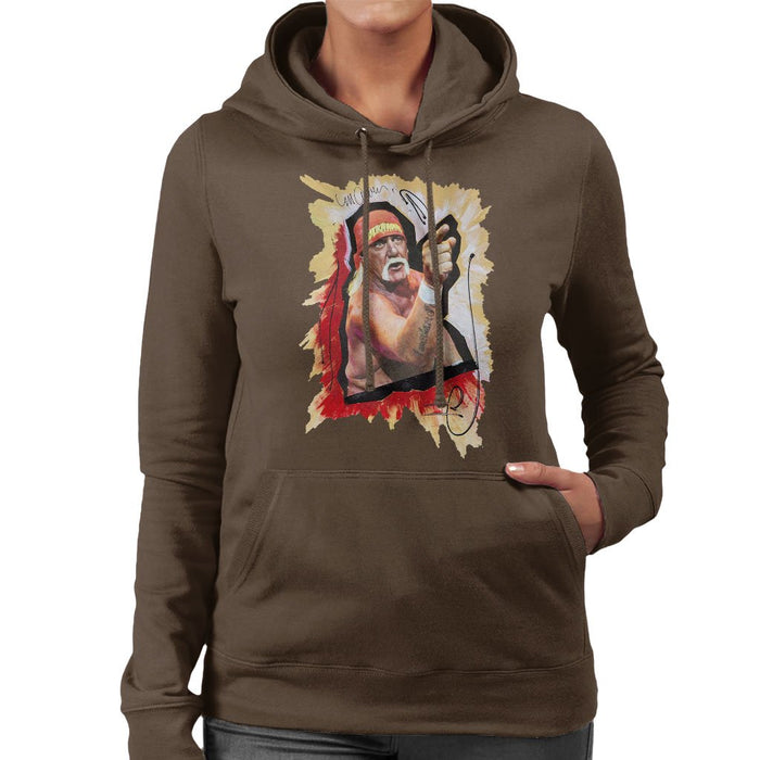 Sidney Maurer Original Portrait Of Hulk Hogan Womens Hooded Sweatshirt - Womens Hooded Sweatshirt