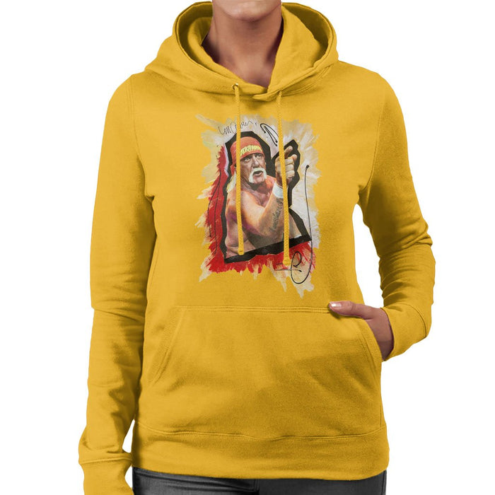Sidney Maurer Original Portrait Of Hulk Hogan Womens Hooded Sweatshirt - Womens Hooded Sweatshirt