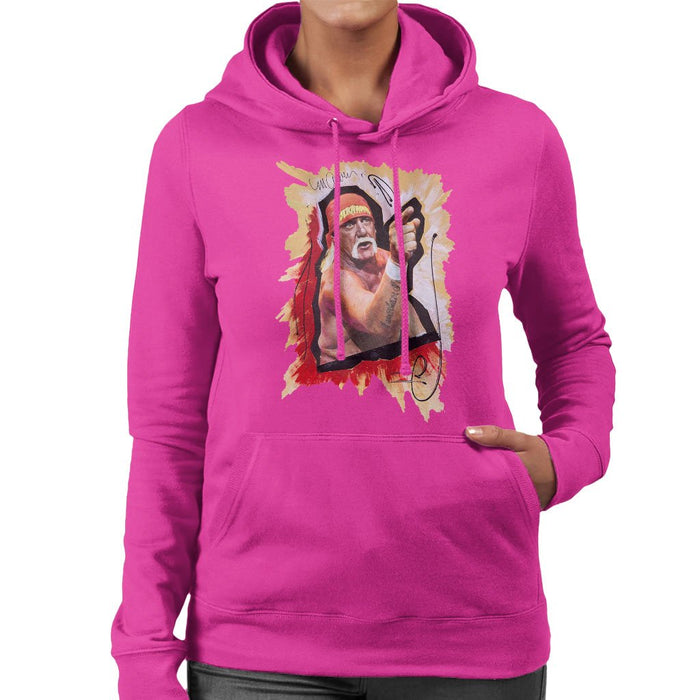 Sidney Maurer Original Portrait Of Hulk Hogan Womens Hooded Sweatshirt - Womens Hooded Sweatshirt