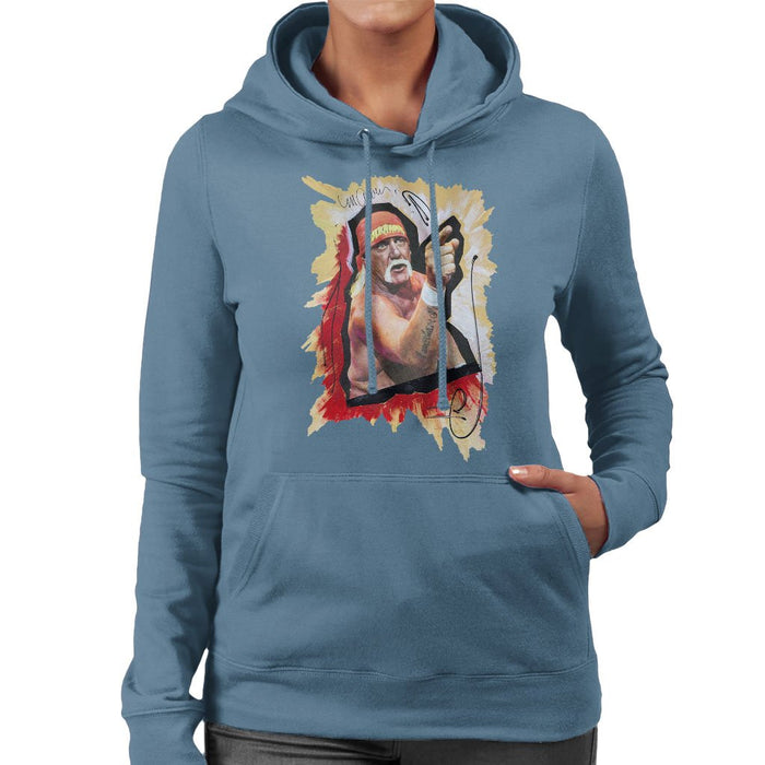 Sidney Maurer Original Portrait Of Hulk Hogan Womens Hooded Sweatshirt - Womens Hooded Sweatshirt