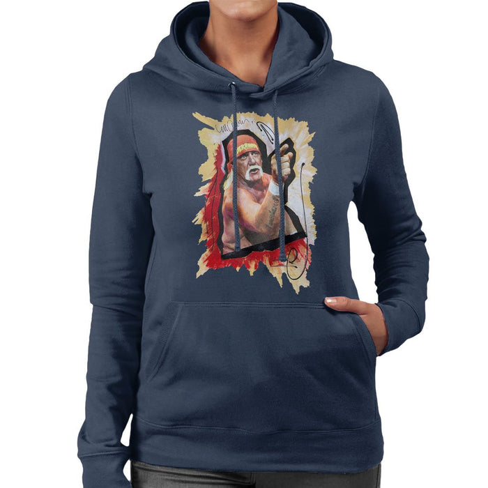 Sidney Maurer Original Portrait Of Hulk Hogan Womens Hooded Sweatshirt - Womens Hooded Sweatshirt