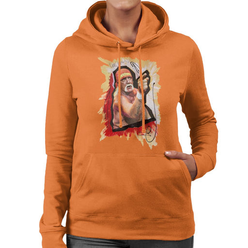 Sidney Maurer Original Portrait Of Hulk Hogan Womens Hooded Sweatshirt - Womens Hooded Sweatshirt