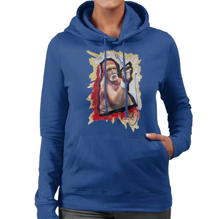 Sidney Maurer Original Portrait Of Hulk Hogan Womens Hooded Sweatshirt - Womens Hooded Sweatshirt
