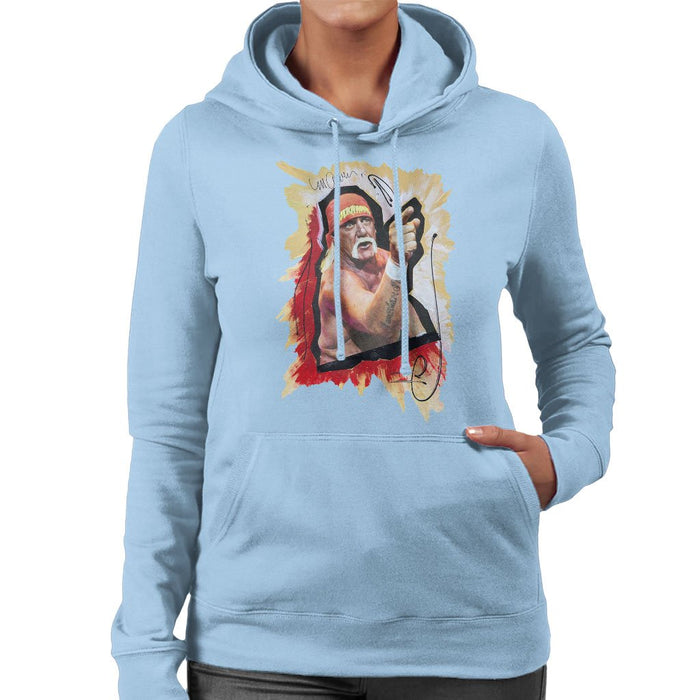 Sidney Maurer Original Portrait Of Hulk Hogan Womens Hooded Sweatshirt - Womens Hooded Sweatshirt