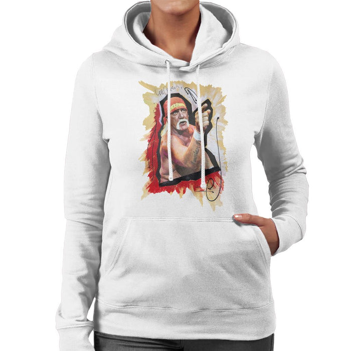 Sidney Maurer Original Portrait Of Hulk Hogan Womens Hooded Sweatshirt - Womens Hooded Sweatshirt