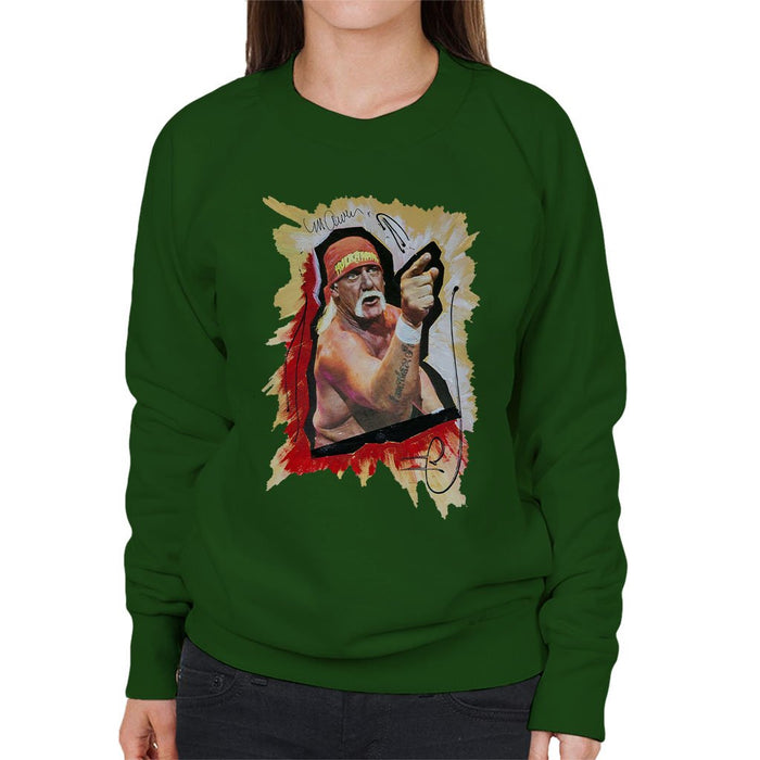 Sidney Maurer Original Portrait Of Hulk Hogan Womens Sweatshirt - Womens Sweatshirt