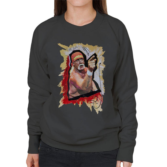 Sidney Maurer Original Portrait Of Hulk Hogan Womens Sweatshirt - Womens Sweatshirt