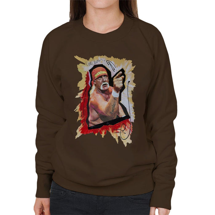 Sidney Maurer Original Portrait Of Hulk Hogan Womens Sweatshirt - Womens Sweatshirt