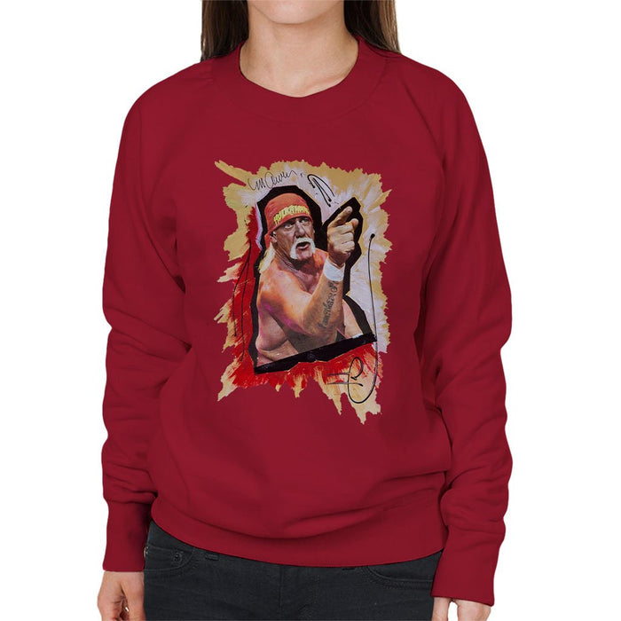 Sidney Maurer Original Portrait Of Hulk Hogan Womens Sweatshirt - Womens Sweatshirt