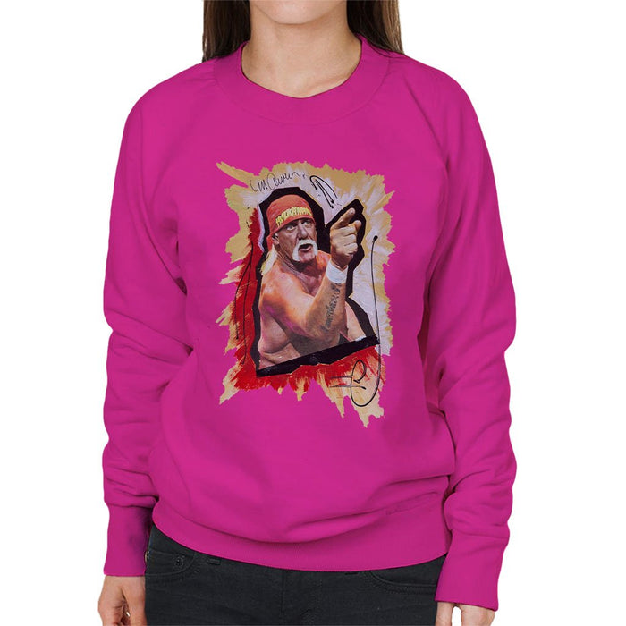Sidney Maurer Original Portrait Of Hulk Hogan Womens Sweatshirt - Womens Sweatshirt