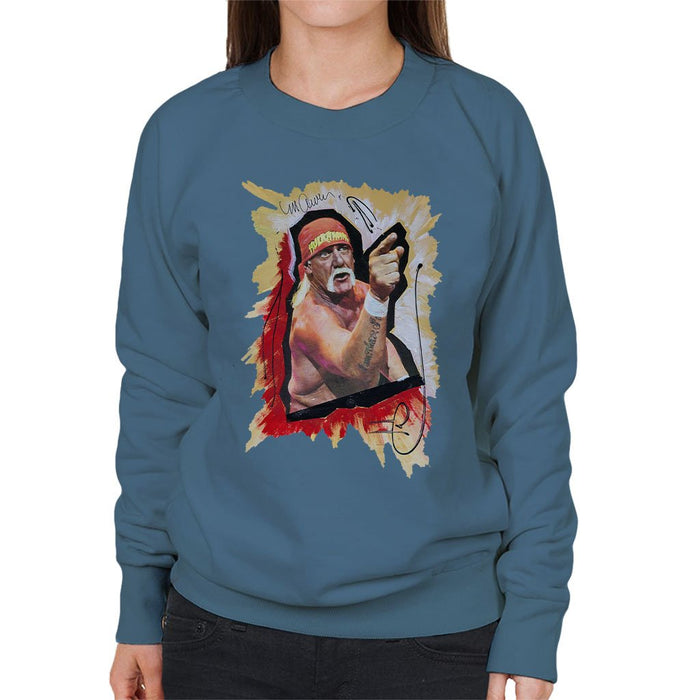 Sidney Maurer Original Portrait Of Hulk Hogan Womens Sweatshirt - Womens Sweatshirt