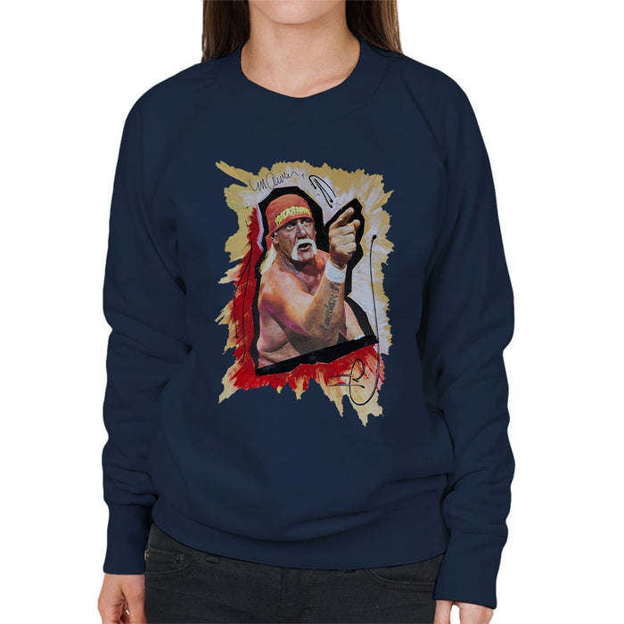 Sidney Maurer Original Portrait Of Hulk Hogan Womens Sweatshirt - Womens Sweatshirt