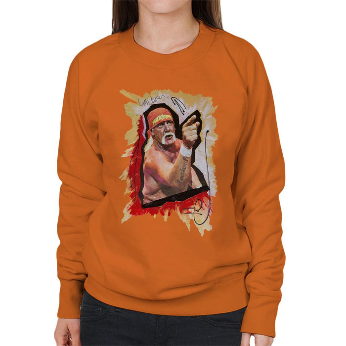 Sidney Maurer Original Portrait Of Hulk Hogan Womens Sweatshirt - Womens Sweatshirt