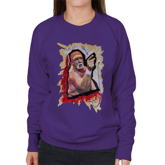 Sidney Maurer Original Portrait Of Hulk Hogan Womens Sweatshirt - Womens Sweatshirt