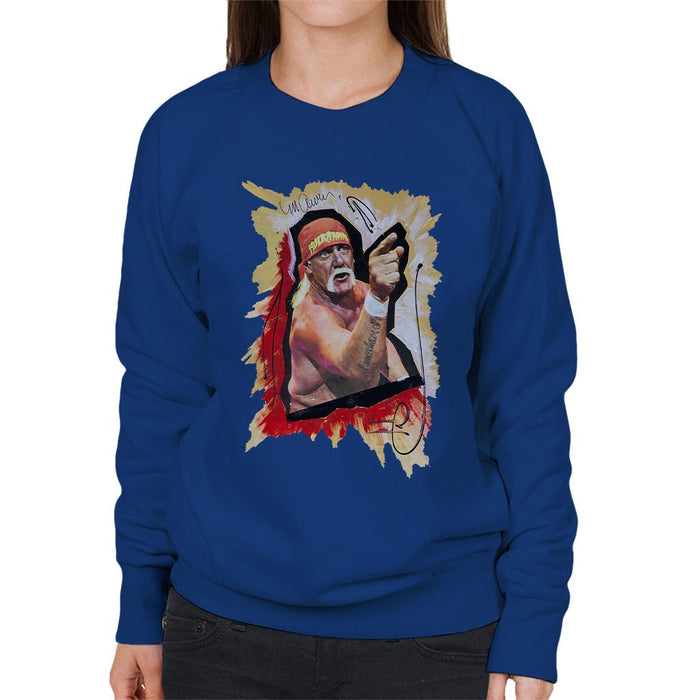 Sidney Maurer Original Portrait Of Hulk Hogan Womens Sweatshirt - Womens Sweatshirt