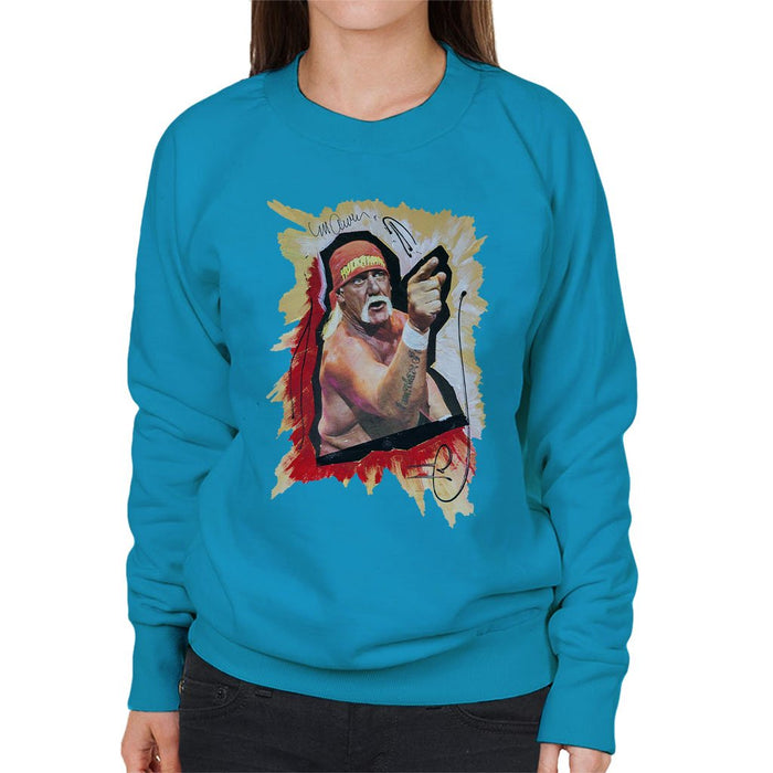 Sidney Maurer Original Portrait Of Hulk Hogan Womens Sweatshirt - Womens Sweatshirt