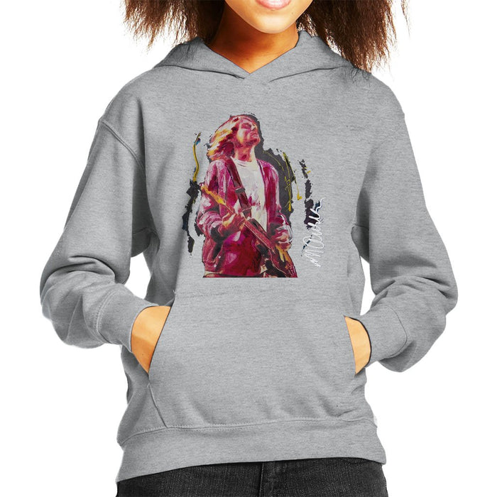 Sidney Maurer Original Portrait Of Kurt Cobain Guitar Kids Hooded Sweatshirt - Kids Boys Hooded Sweatshirt