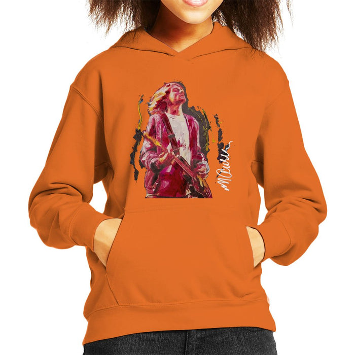 Sidney Maurer Original Portrait Of Kurt Cobain Guitar Kids Hooded Sweatshirt - Kids Boys Hooded Sweatshirt