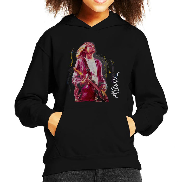 Sidney Maurer Original Portrait Of Kurt Cobain Guitar Kids Hooded Sweatshirt - Kids Boys Hooded Sweatshirt