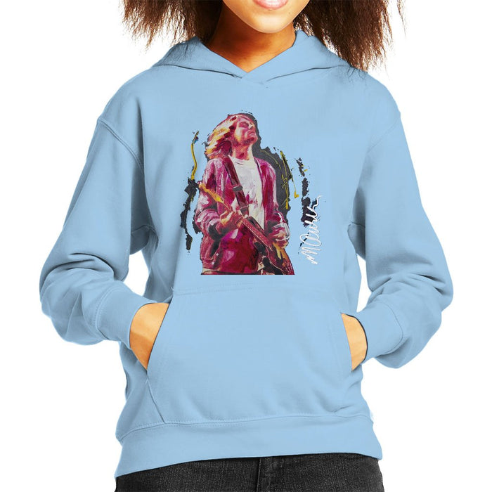 Sidney Maurer Original Portrait Of Kurt Cobain Guitar Kids Hooded Sweatshirt - Kids Boys Hooded Sweatshirt