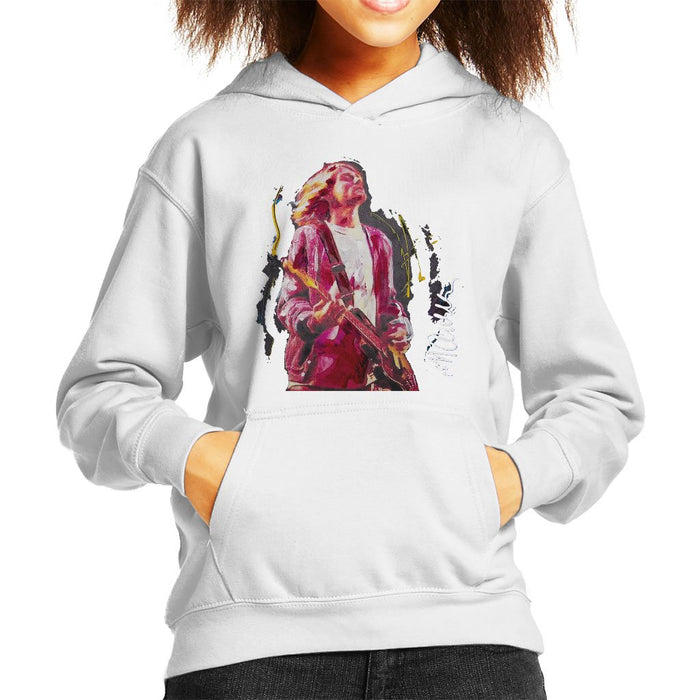Sidney Maurer Original Portrait Of Kurt Cobain Guitar Kids Hooded Sweatshirt - Kids Boys Hooded Sweatshirt
