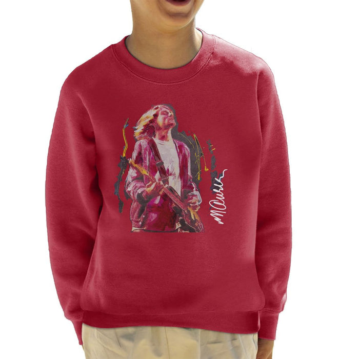 Sidney Maurer Original Portrait Of Kurt Cobain Guitar Kids Sweatshirt - Kids Boys Sweatshirt