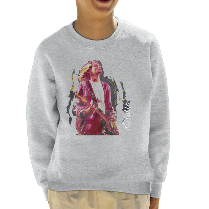 Sidney Maurer Original Portrait Of Kurt Cobain Guitar Kids Sweatshirt - Kids Boys Sweatshirt