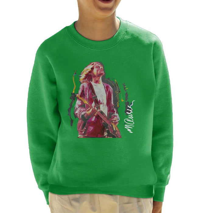 Sidney Maurer Original Portrait Of Kurt Cobain Guitar Kids Sweatshirt - Kids Boys Sweatshirt