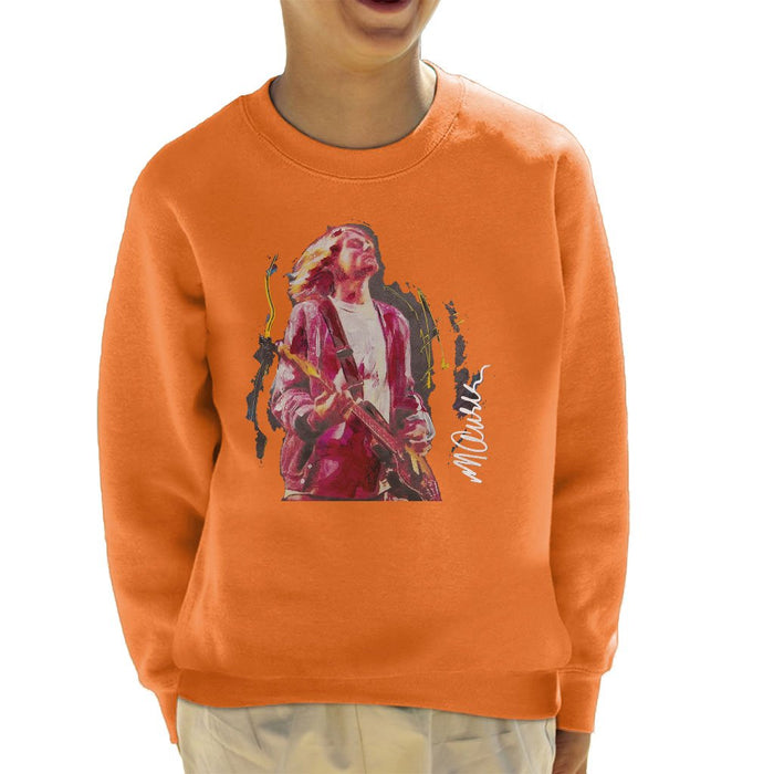 Sidney Maurer Original Portrait Of Kurt Cobain Guitar Kids Sweatshirt - Kids Boys Sweatshirt