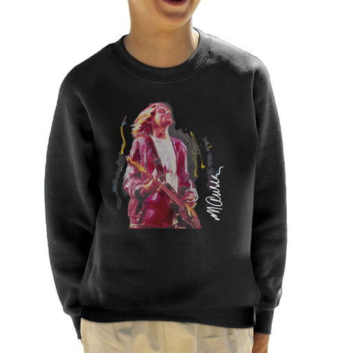 Sidney Maurer Original Portrait Of Kurt Cobain Guitar Kids Sweatshirt - Kids Boys Sweatshirt