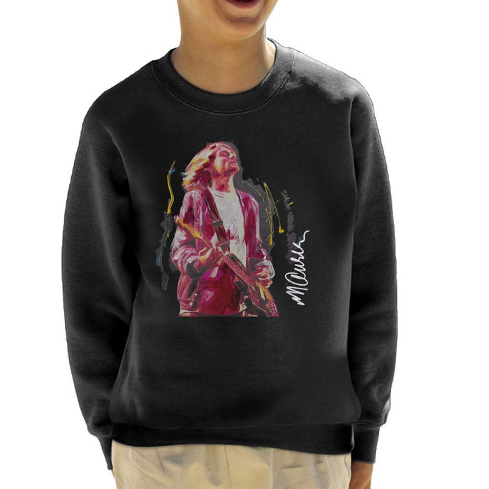 Sidney Maurer Original Portrait Of Kurt Cobain Guitar Kids Sweatshirt - Kids Boys Sweatshirt