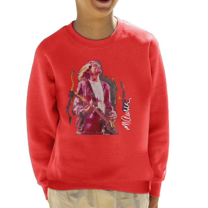 Sidney Maurer Original Portrait Of Kurt Cobain Guitar Kids Sweatshirt - Kids Boys Sweatshirt