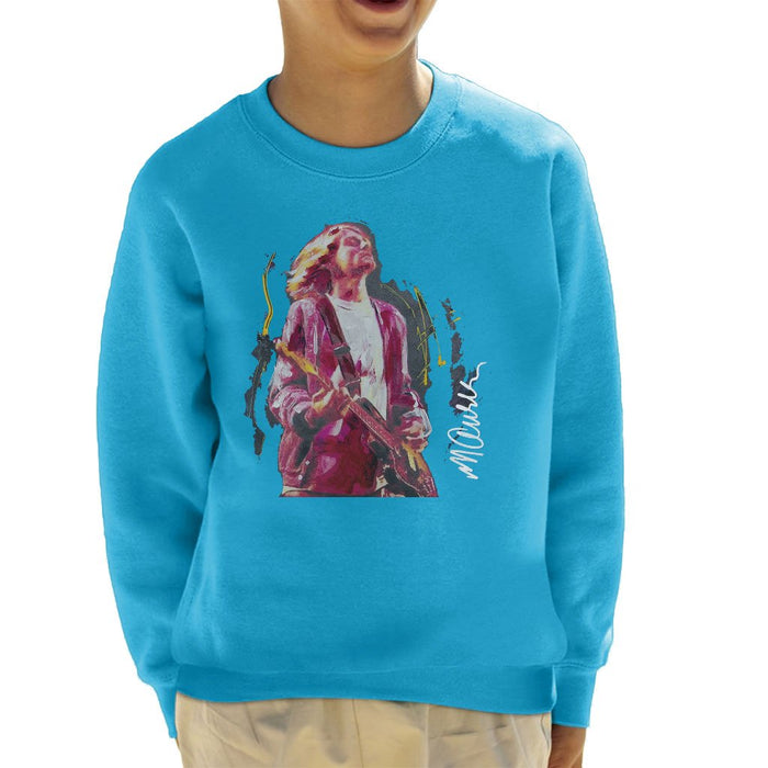 Sidney Maurer Original Portrait Of Kurt Cobain Guitar Kids Sweatshirt - Kids Boys Sweatshirt