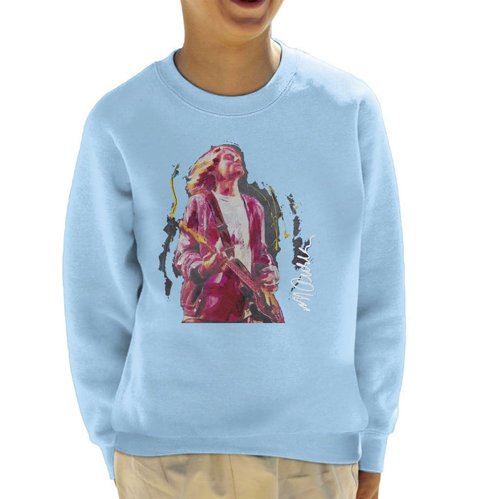 Sidney Maurer Original Portrait Of Kurt Cobain Guitar Kids Sweatshirt - Kids Boys Sweatshirt