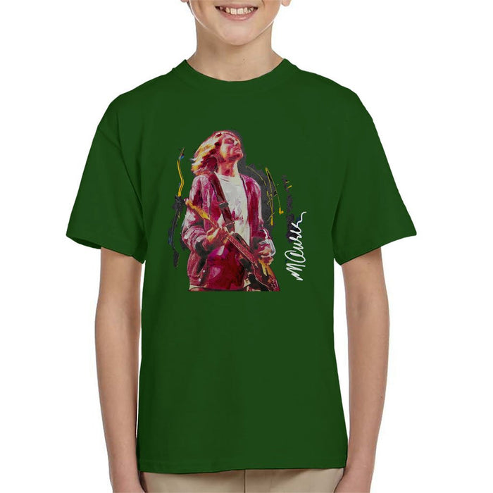 Sidney Maurer Original Portrait Of Kurt Cobain Guitar Kids T-Shirt - Kids Boys T-Shirt
