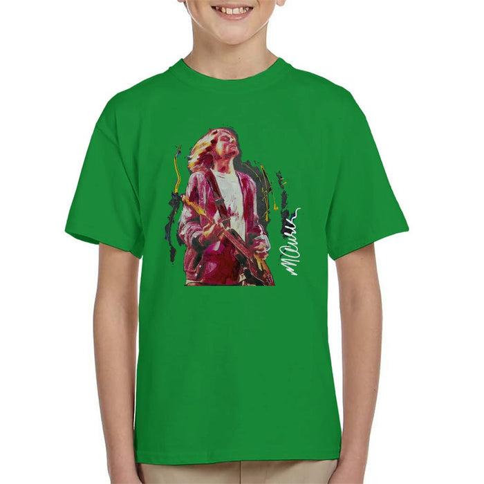 Sidney Maurer Original Portrait Of Kurt Cobain Guitar Kids T-Shirt - Kids Boys T-Shirt