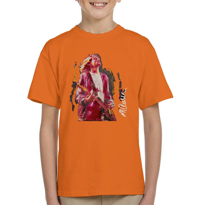 Sidney Maurer Original Portrait Of Kurt Cobain Guitar Kids T-Shirt - Kids Boys T-Shirt