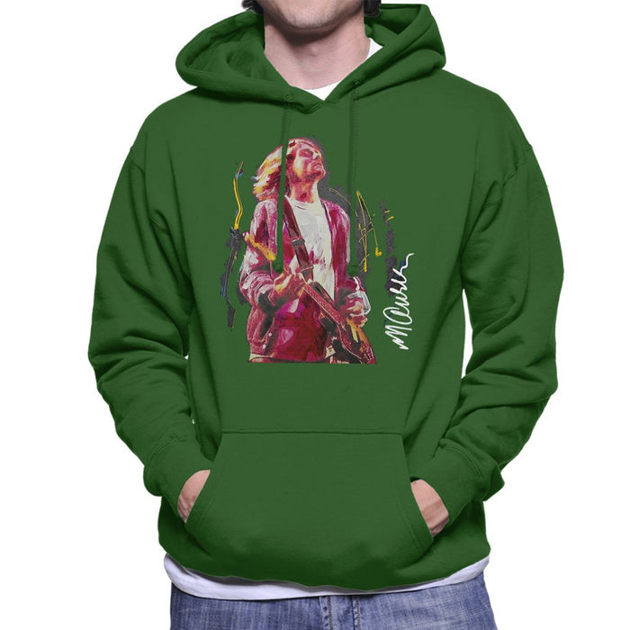 Sidney Maurer Original Portrait Of Kurt Cobain Guitar Mens Hooded Sweatshirt - Mens Hooded Sweatshirt