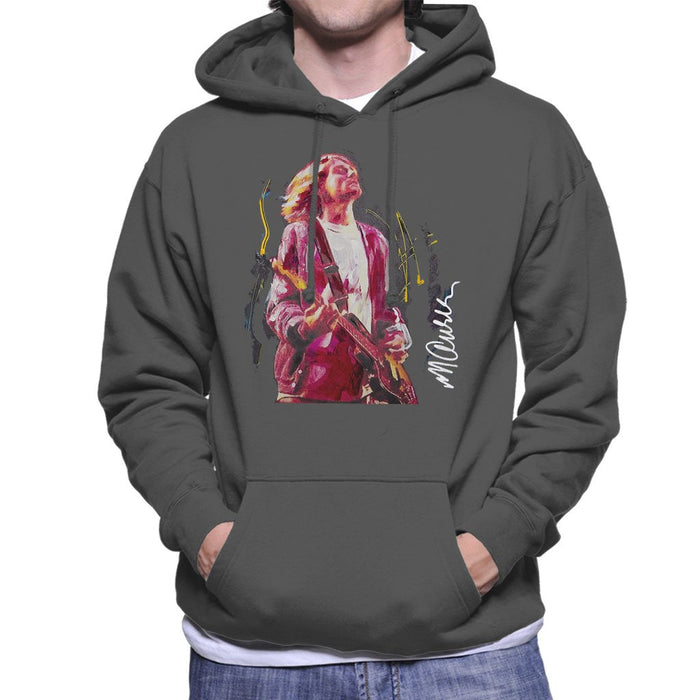 Sidney Maurer Original Portrait Of Kurt Cobain Guitar Mens Hooded Sweatshirt - Mens Hooded Sweatshirt