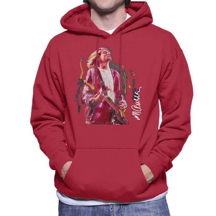 Sidney Maurer Original Portrait Of Kurt Cobain Guitar Mens Hooded Sweatshirt - Mens Hooded Sweatshirt