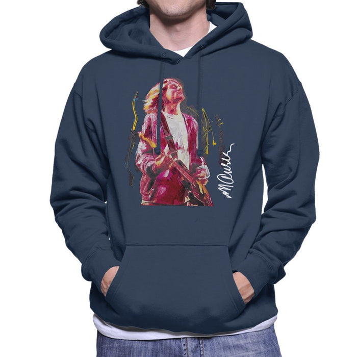 Sidney Maurer Original Portrait Of Kurt Cobain Guitar Mens Hooded Sweatshirt - Mens Hooded Sweatshirt