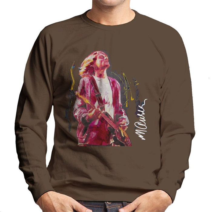 Sidney Maurer Original Portrait Of Kurt Cobain Guitar Mens Sweatshirt - Mens Sweatshirt