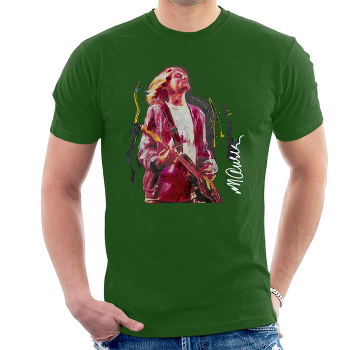 Sidney Maurer Original Portrait Of Kurt Cobain Guitar Mens T-Shirt - Mens T-Shirt