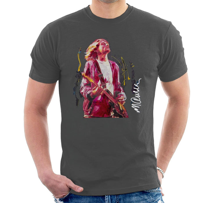 Sidney Maurer Original Portrait Of Kurt Cobain Guitar Mens T-Shirt - Mens T-Shirt